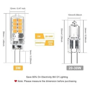 Umleeddlt Bombilla LED G4 color blanco cálido_3