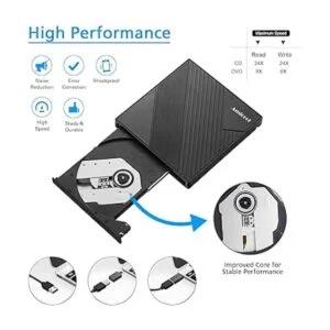 Unidad de DVD externa USB 3.0 USB C CD grabador Amicool_4