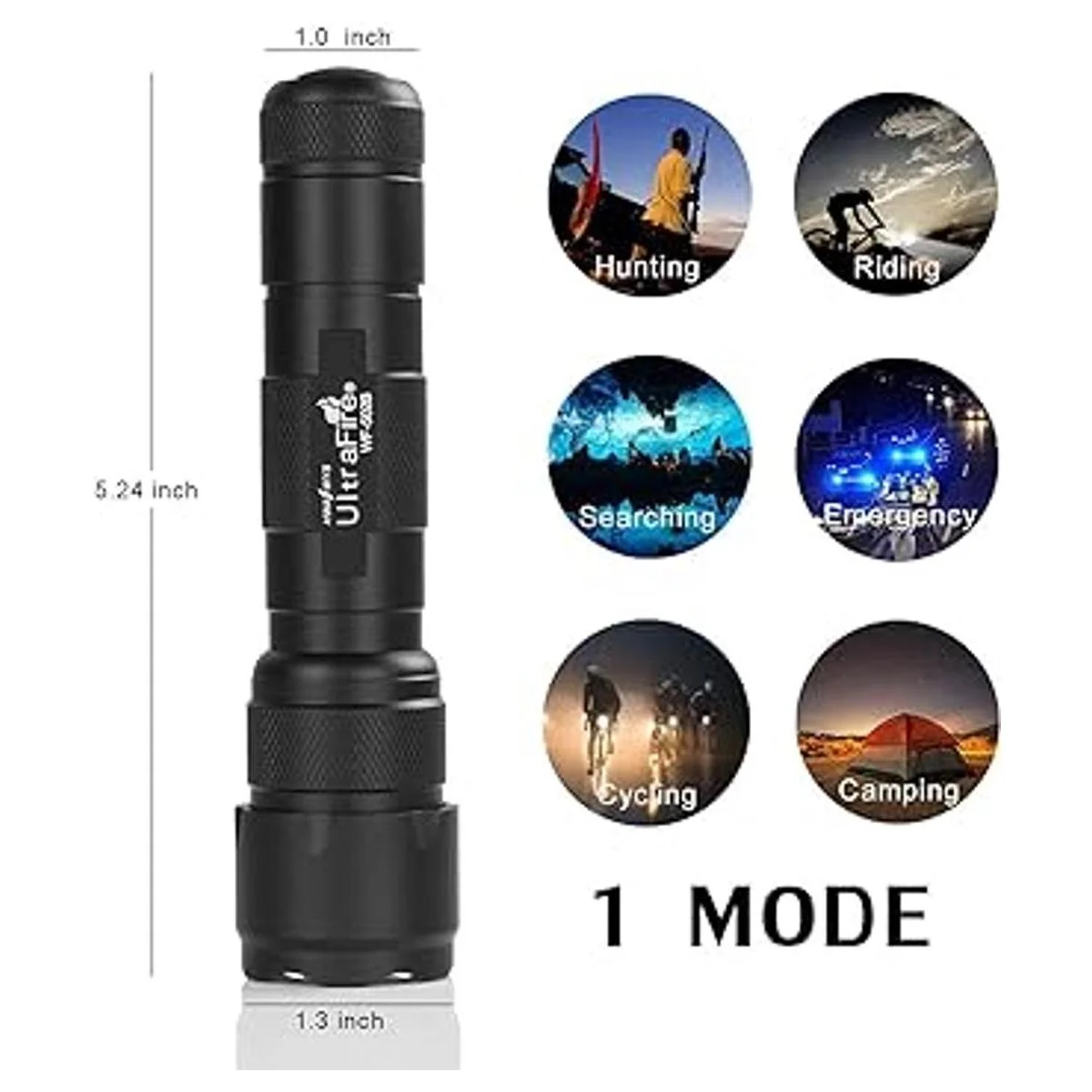 UltraFire Linterna de mano de un solo modo WF502B XPE V6_5