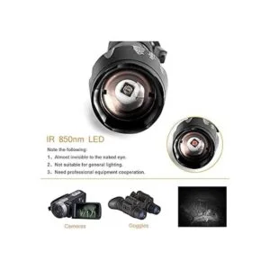 UltraFire Linterna iluminadora infrarroja ajustable de