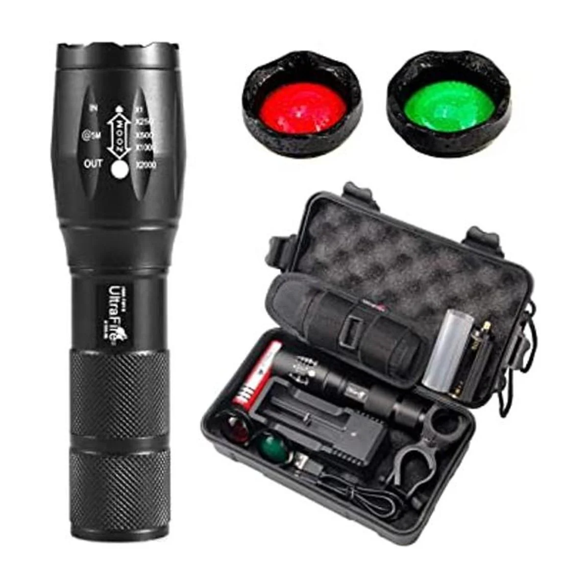 UltraFire Linterna táctica A100 900 lúmenes 5 modos LED