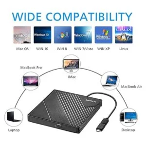 Unidad de DVD externa USB 3.0 USB C CD grabador Amicool_3