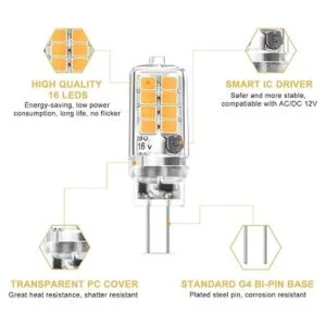 Umleeddlt Bombilla LED G4 color blanco cálido_4
