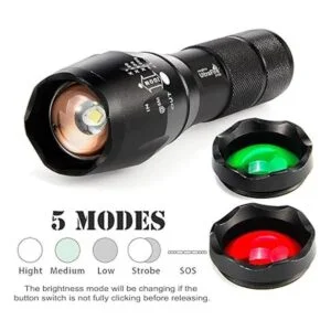 UltraFire Linterna táctica A100 900 lúmenes 5 modos LED