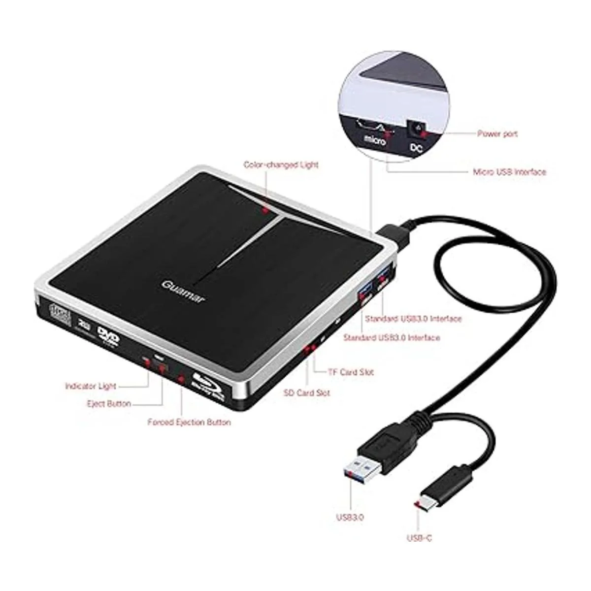 Unidad Blu Ray externa Guamar USB 3.0 tipo C Bluray_2