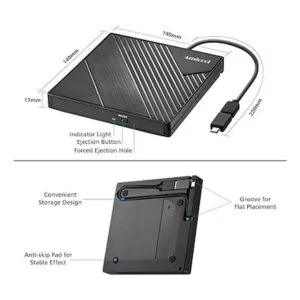 Unidad de DVD externa USB 3.0 USB C CD grabador Amicool_5