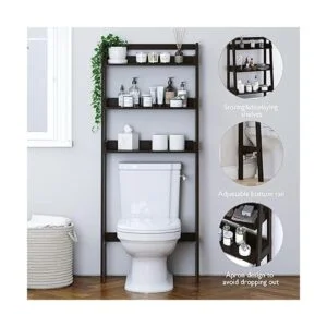 UTEX Organizador de baño de 3 estantes sobre el inodoro_5