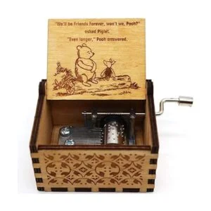 Ukebobo Caja de música de madera con texto en inglés The