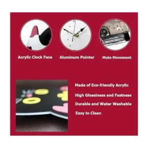 Ukey Reloj de pared creativo de acrílico para gatos con