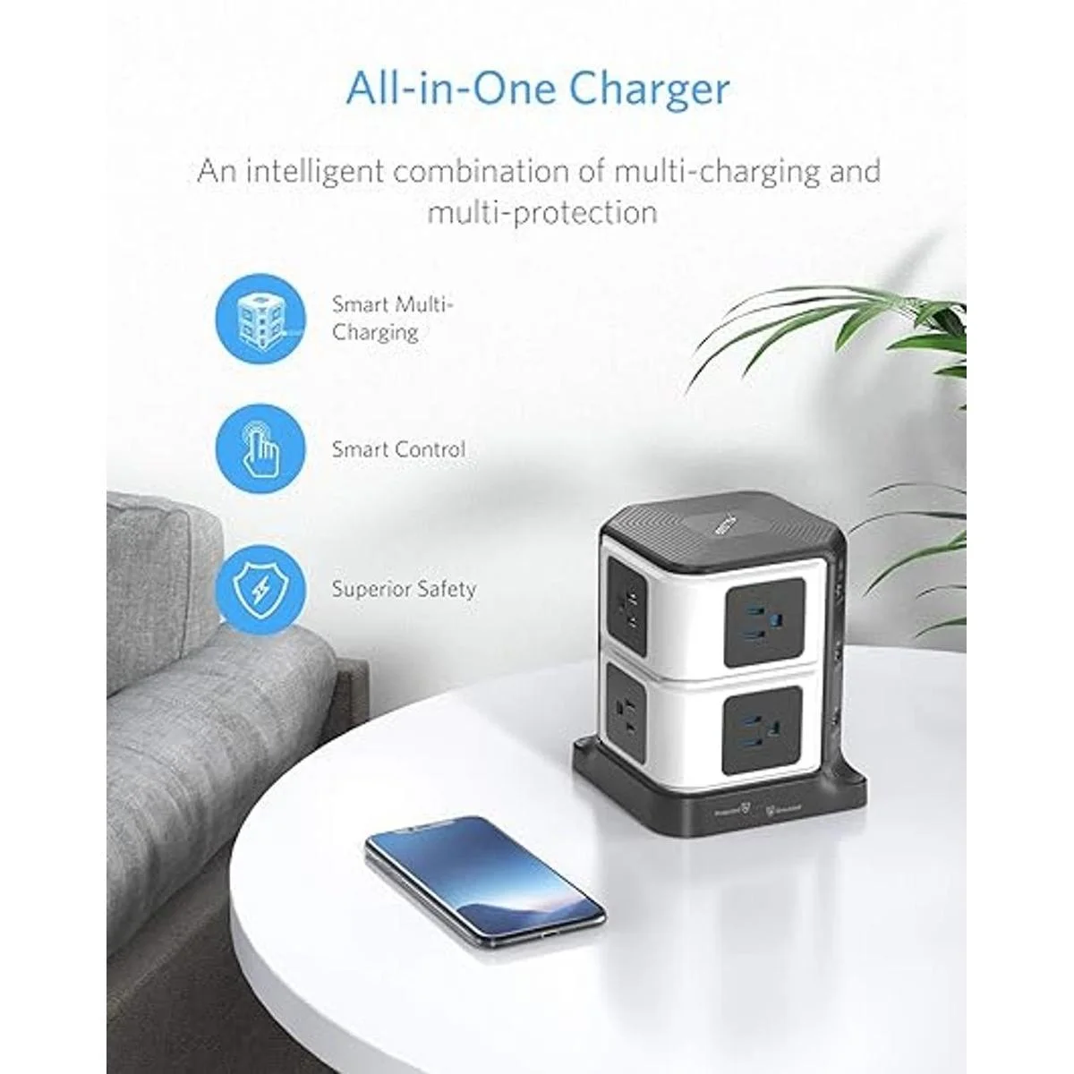 USB regleta BESTEK 8 tomas Protector de sobrecarga de_2