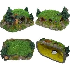 Ulifery Decoración de acuario para casa de hobit para