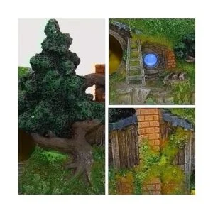 Ulifery Decoración de acuario para casa de hobit para