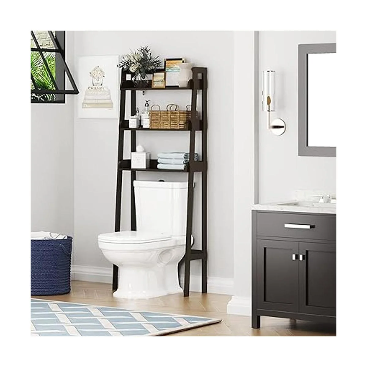 UTEX Organizador de baño de 3 estantes sobre el inodoro_4