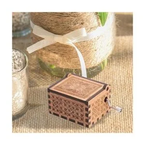 Ukebobo Caja de música de madera con texto en inglés The