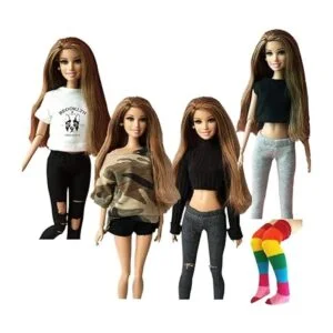 UUsave Juego de 4 conjuntos de trajes de muñeca hechos a_2