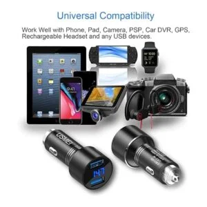 USMEI Cargador de coche de carga rápida 3.0 de metal con_3
