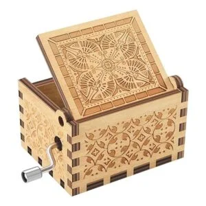 Ukebobo Caja de música de madera con texto en inglés The