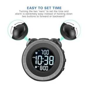 USCCE Reloj despertador dual ruidoso con agitador de cama_3