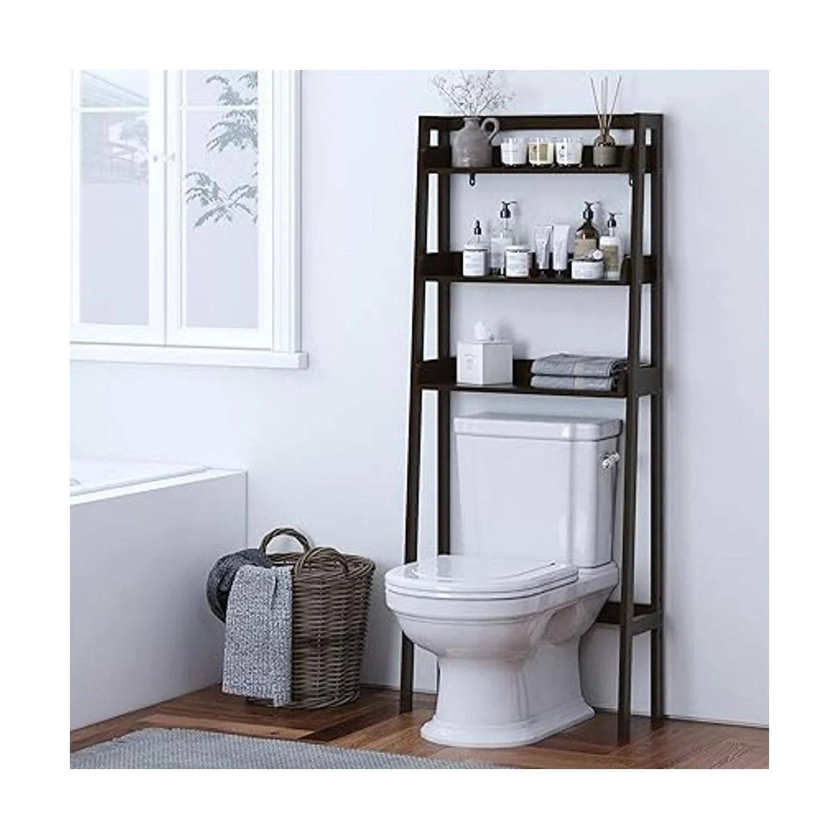 UTEX Organizador de baño de 3 estantes sobre el inodoro_2