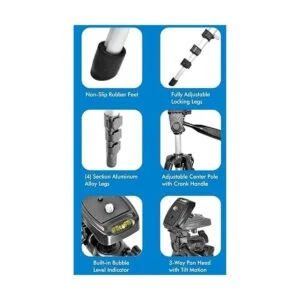 Ultimaxx Soporte de trípode portátil ligero de 50 pulgadas_3