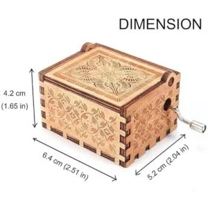 Ukebobo Caja de música de madera con texto en inglés The