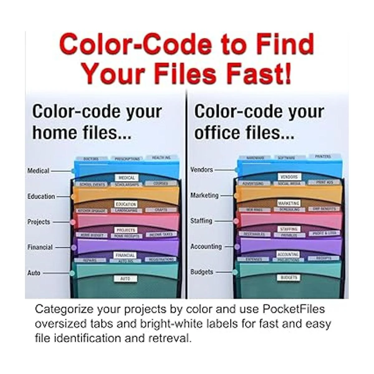 Ultimate Office Mesh Wall File Organizer 10 Tier Vertical_5