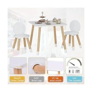 UTEX Juego de mesa para niños con 2 sillas para niños_4