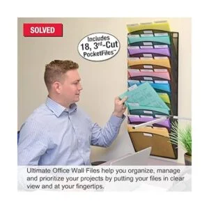Ultimate Office Mesh Wall File Organizer 10 Tier Vertical_3