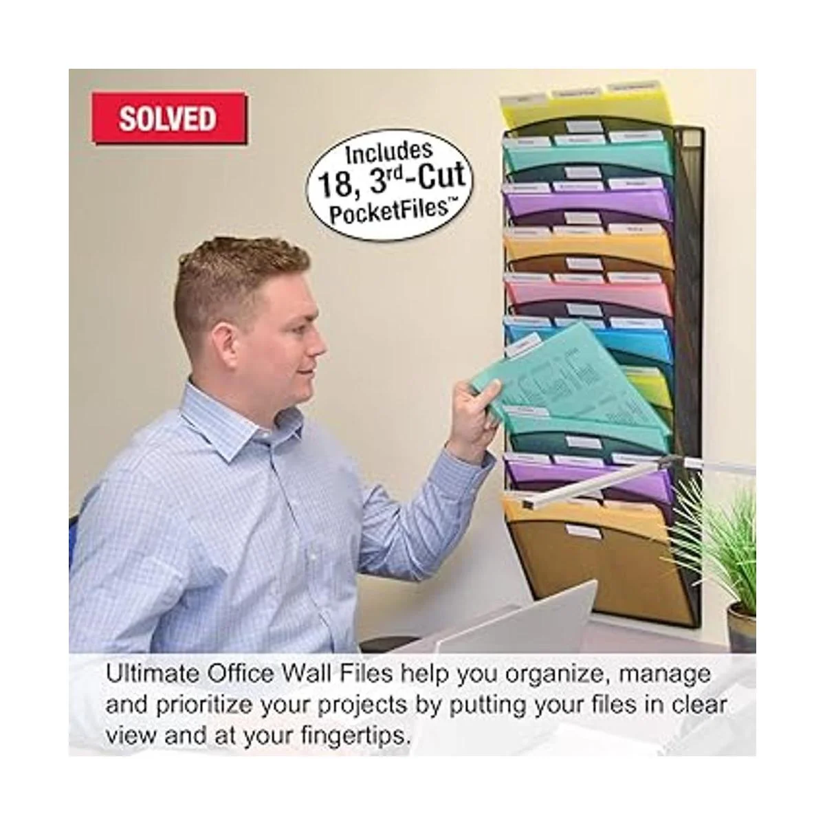 Ultimate Office Mesh Wall File Organizer 10 Tier Vertical_3