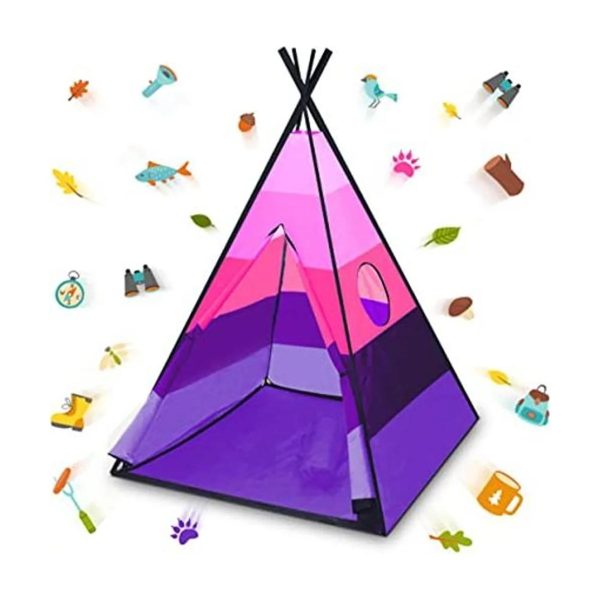 USA Toyz Happy Hut Tienda de campaña de tipi para niños_1