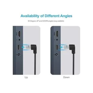 URWOOW 2 Pack SuperSpeed USB 3.0 de ángulo macho a hembra