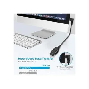 URWOOW 2 Pack SuperSpeed USB 3.0 de ángulo macho a hembra