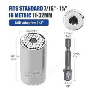URGENEX Juego de llaves de vaso universales 0.4331.260 in