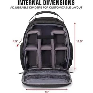USA GEAR Mochila portátil para cámara DSLR con divisores_3