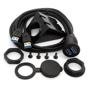 USB 3.0 Flush Mount Cable Dual USB Flush Dash Panel Mount_1