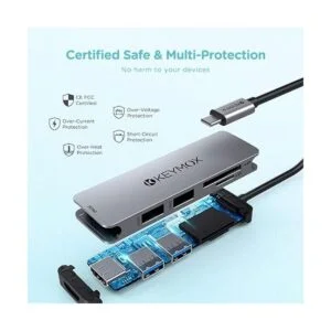 USBC Hub HDMI 5 en 1 Keymox USB C adaptador con 2 puertos_6