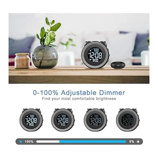 USCCE Reloj despertador dual ruidoso con agitador de cama_4