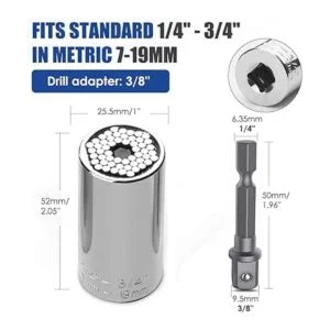 URGENEX Juego de llaves de vaso universales 0.4331.260 in