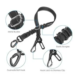 URPOWER Cinturón de seguridad 3 en 1 para perro cinturón