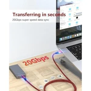 USB C to C Cable 100W 5FT 20Gbps RIITOP USB 3.2 TypeC_3