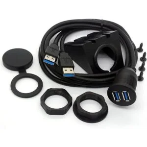 USB 3.0 Flush Mount Cable Dual USB Flush Dash Panel Mount_2
