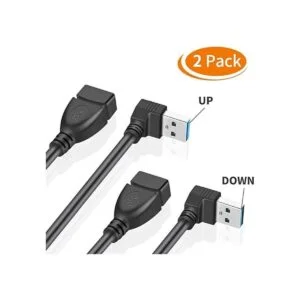 URWOOW 2 Pack SuperSpeed USB 3.0 de ángulo macho a hembra