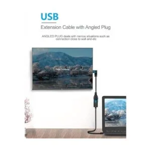 URWOOW 2 Pack SuperSpeed USB 3.0 de ángulo macho a hembra