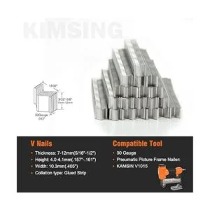 UNI Uñas de madera dura tipo V de calibre 30 de 0.406 in