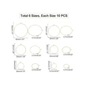 UNICRAFTALE 60 piezas de 6 tamaños de