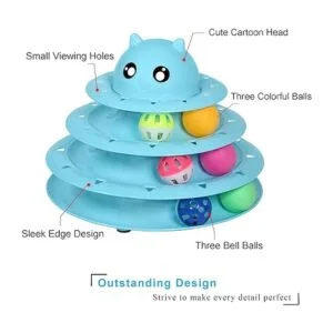 UPSKY Rodillo de juguete para gatos de 3 niveles con seis_4