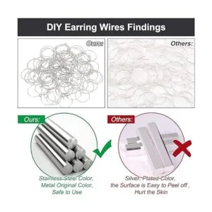 UNICRAFTALE 100 aretes de aro de acero inoxidable