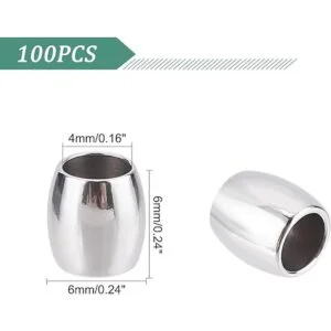 UNICRAFTALE 100pcs 6mm Barrel Pattern Spacer Beads