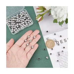 UNICRAFTALE 100pcs 6mm Barrel Pattern Spacer Beads