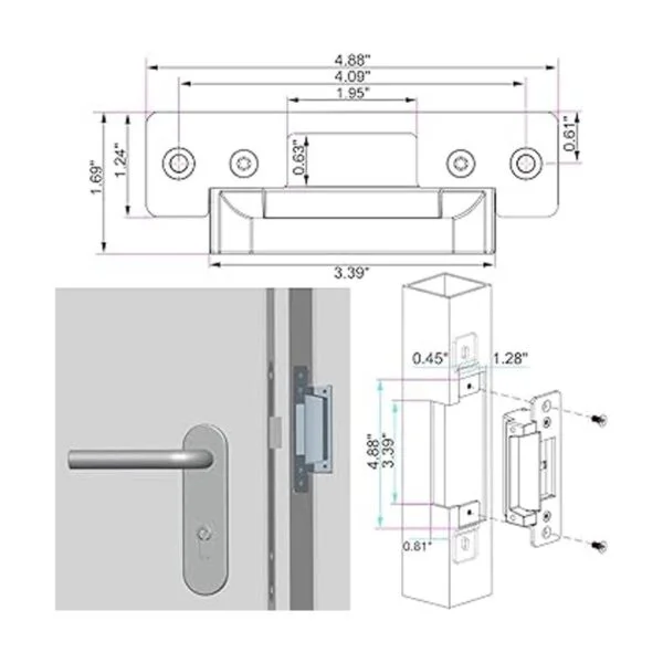 UHPPOTE Cerradura eléctrica de alta resistencia estándar_4